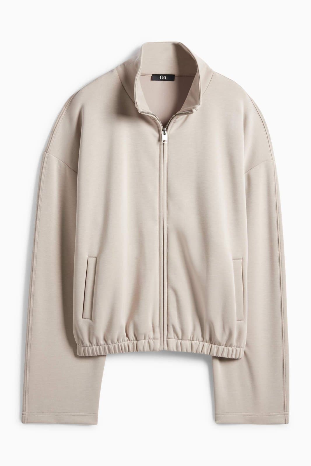 Beige Spring Casual Bomber jacket