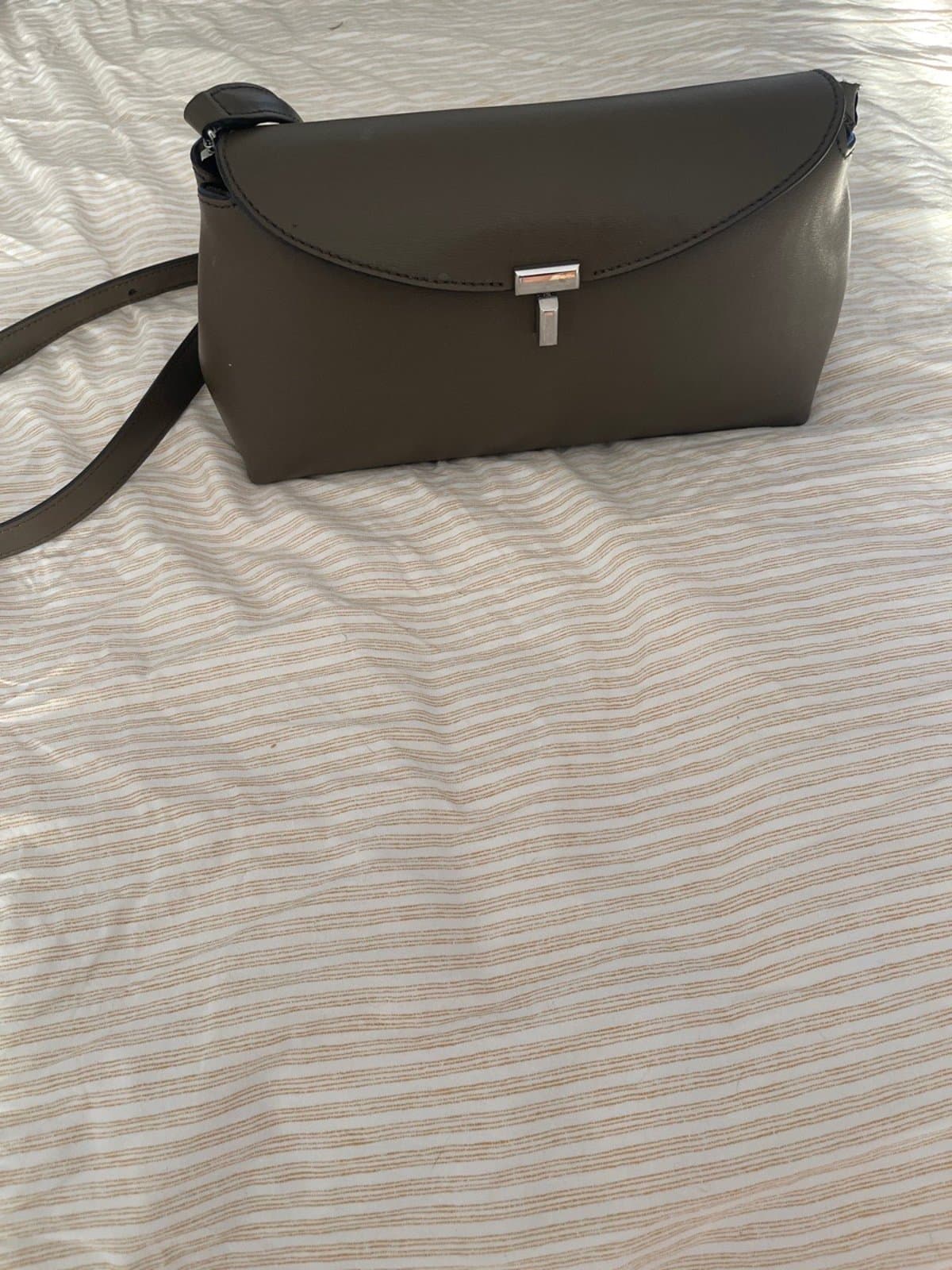 Faux-Leather Slate-Grey Crossbody