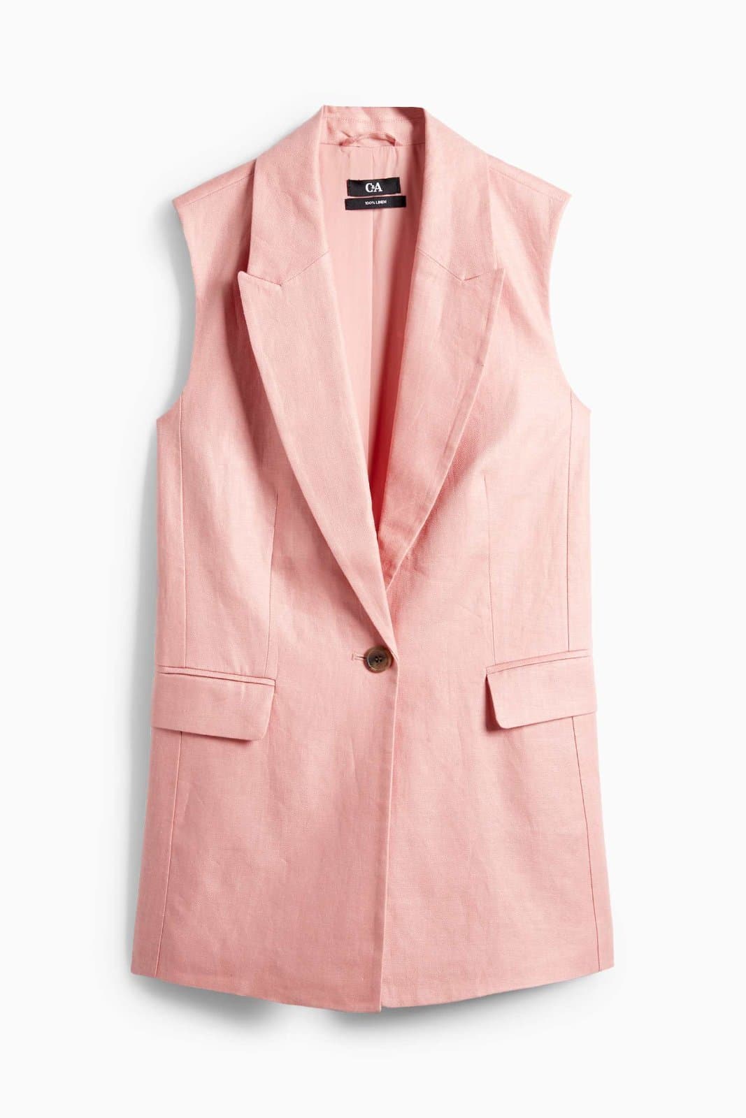 Pink Spring Business Casual Vest